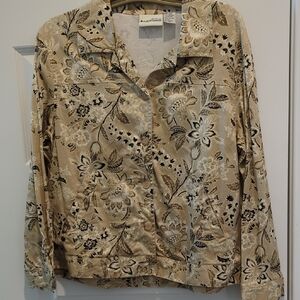 Appleseed's Beige Floral Blouse